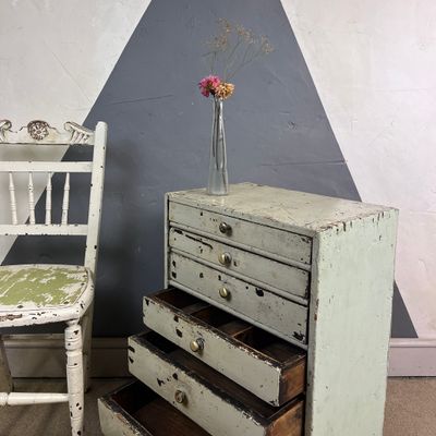 Vintage Storage Drawers Bedside Table Multidrawer