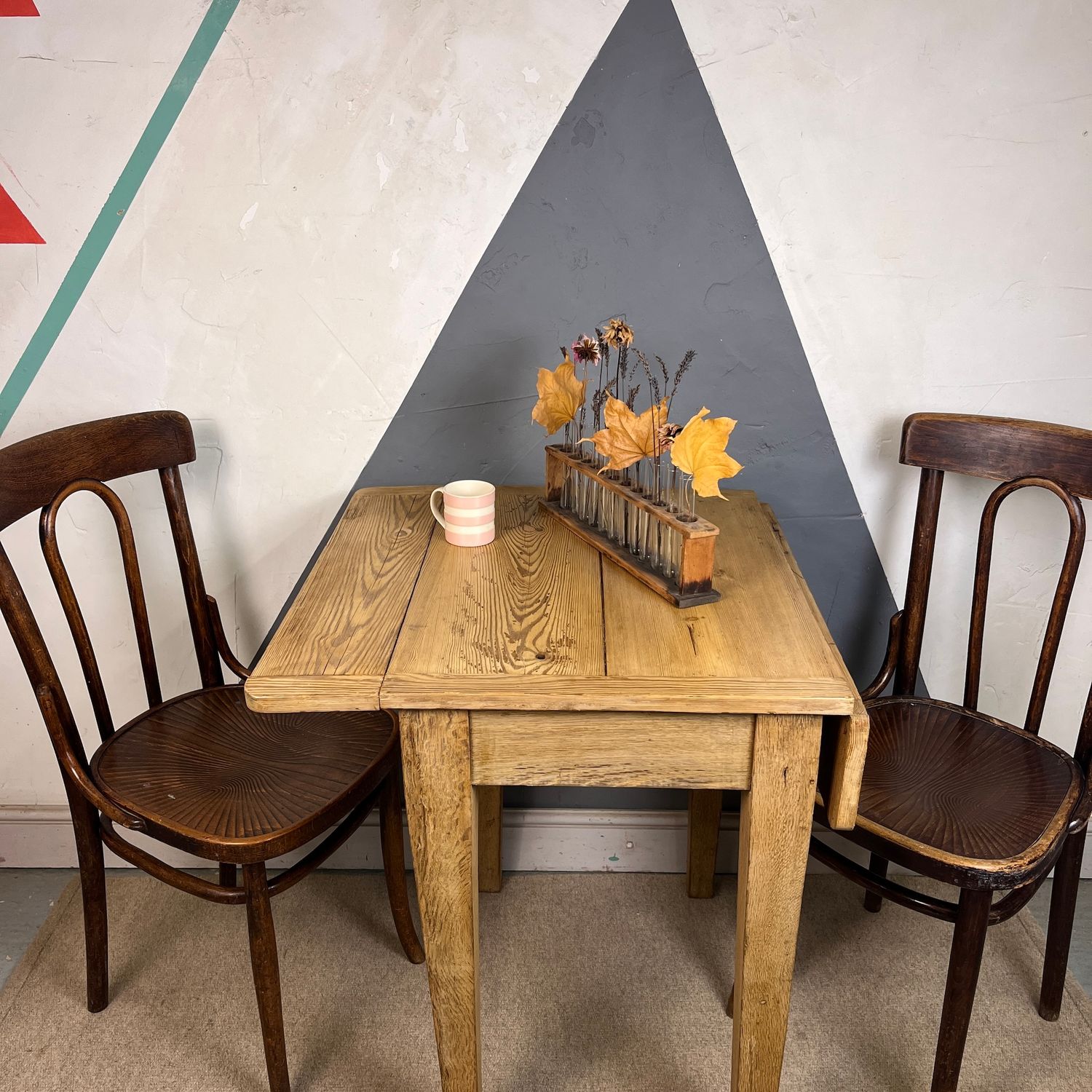 Rustic Drop Leaf Oak Folding Pine Kitchen Dining Table Extending