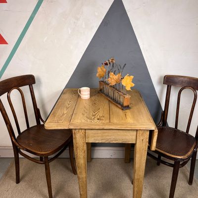 Rustic Drop Leaf Oak Folding Pine Kitchen Dining Table Extending