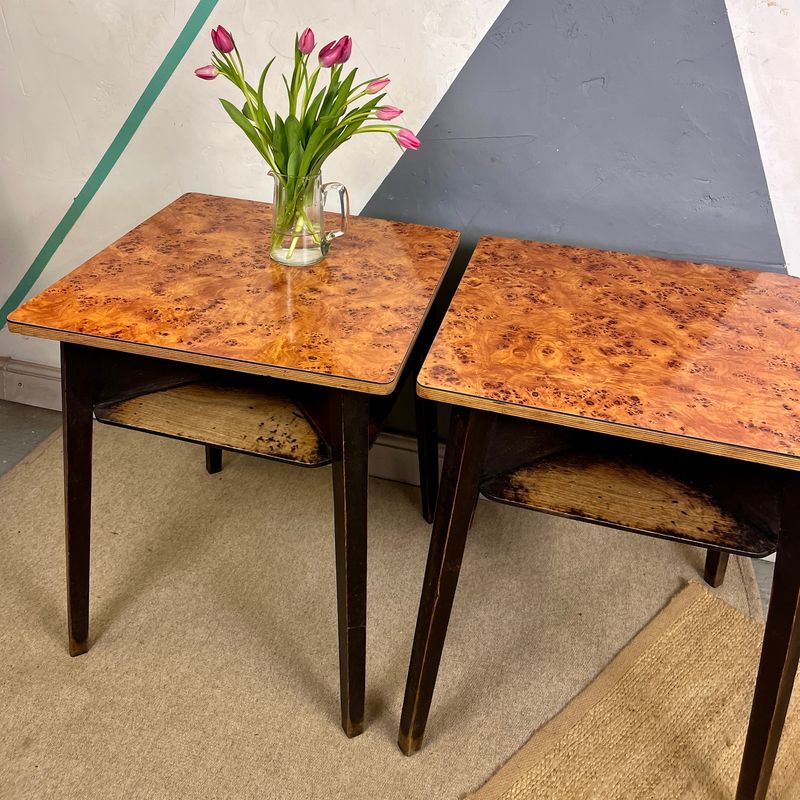 Tan Mid Century 1950s Formica Pub Table