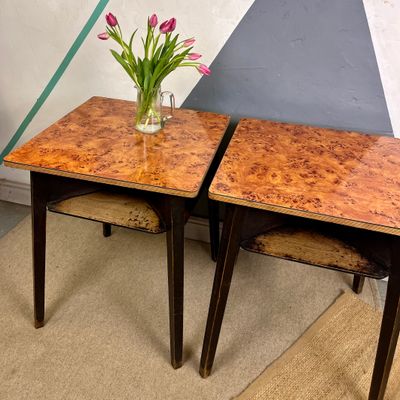 Tan Mid Century 1950s Formica Pub Table
