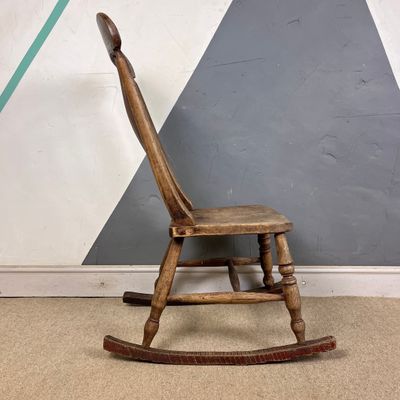 Antique Elm Oak Wooden Rocking chair