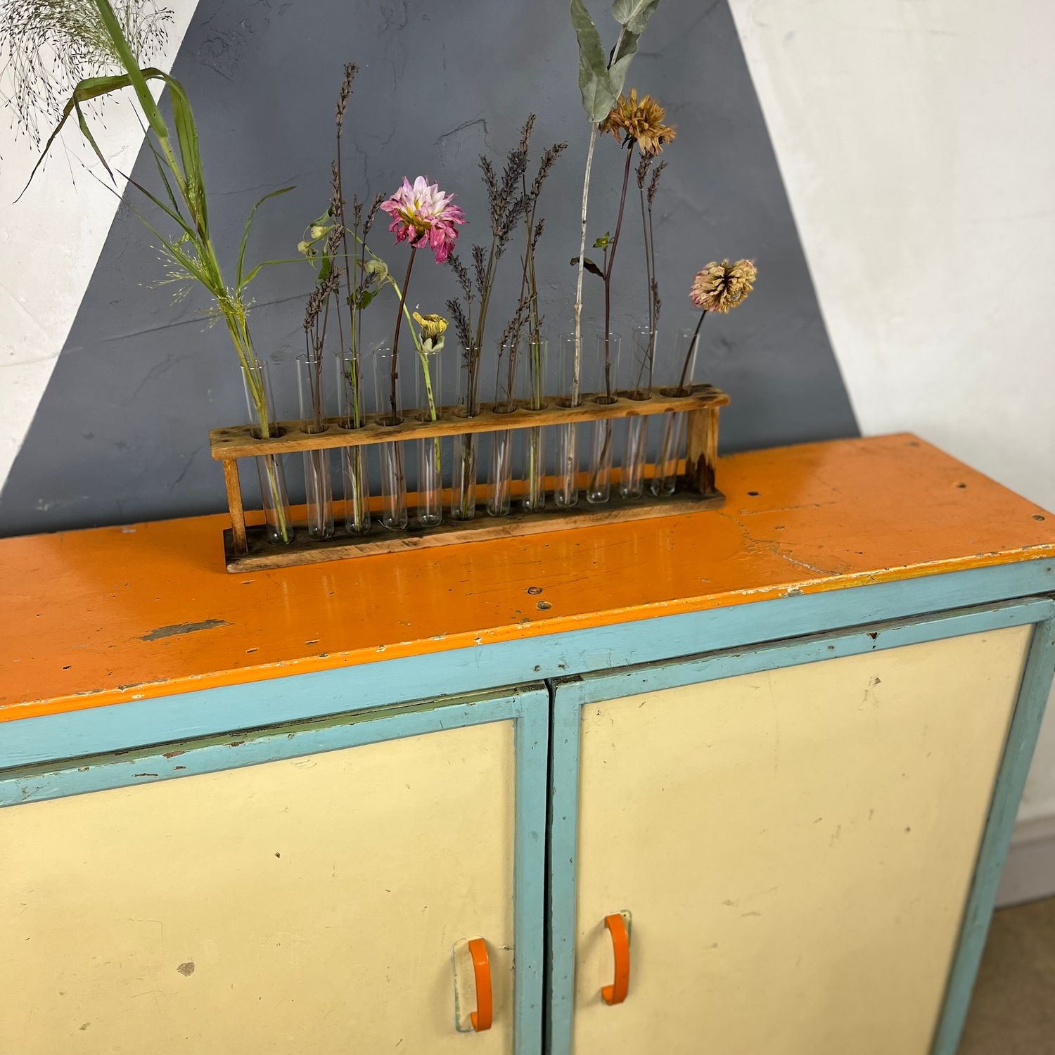 Vintage Kitchen Wall Cupboard Plate Rack