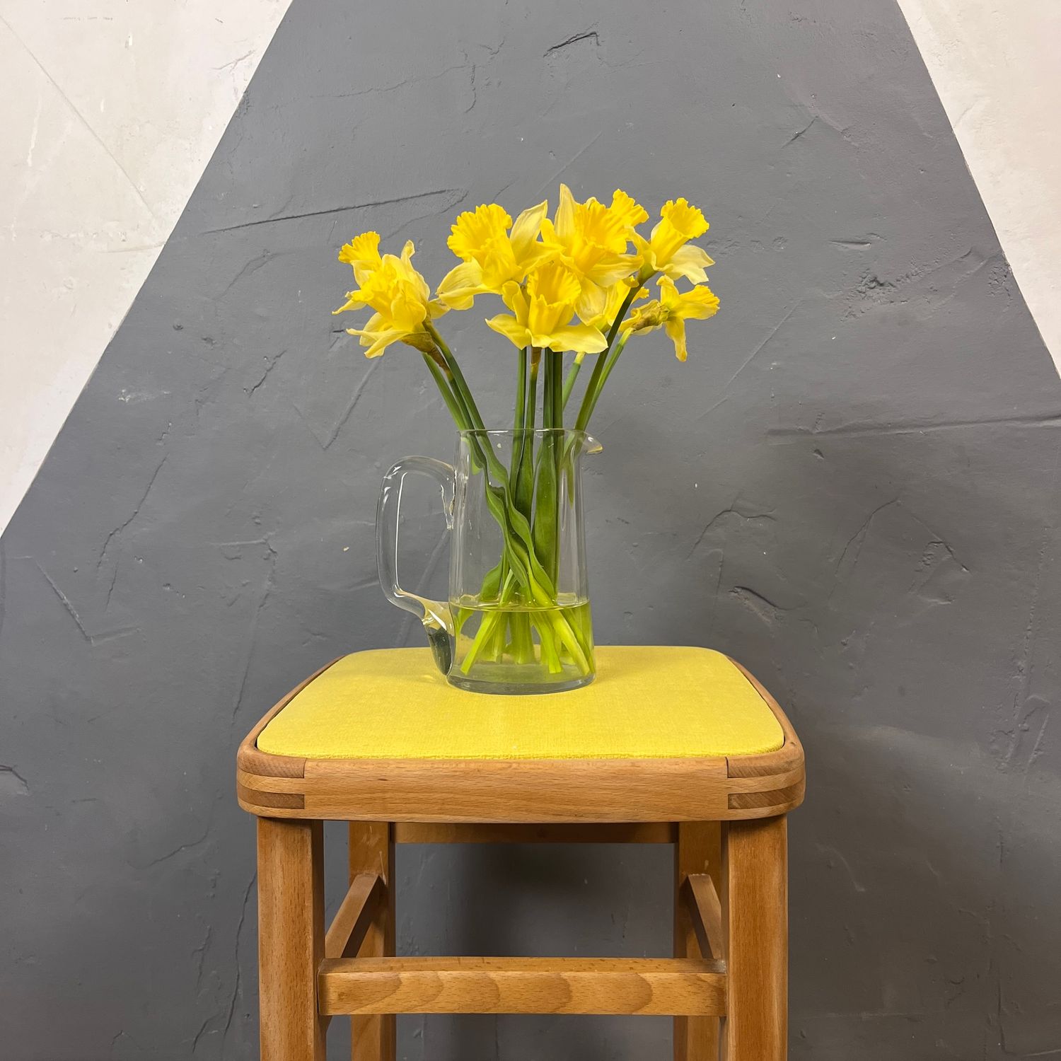 ​Vintage 1950s Kitchen Stool Mid Century Yellow