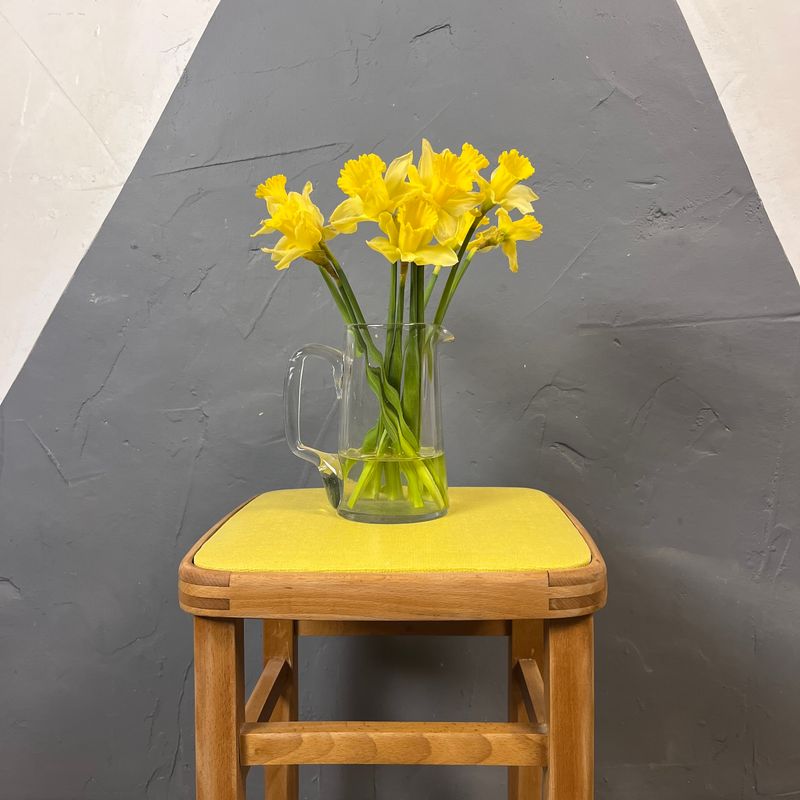 ​Vintage 1950s Kitchen Stool Mid Century Yellow