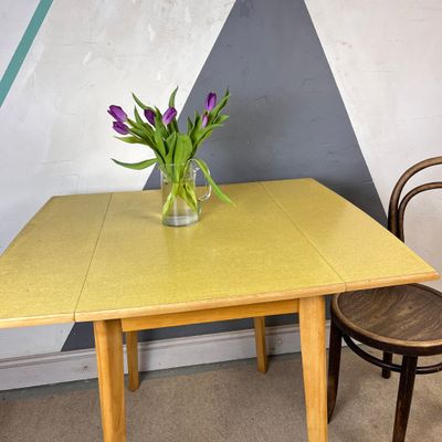 ​Vintage Yellow Formica Table Kitchen Dining