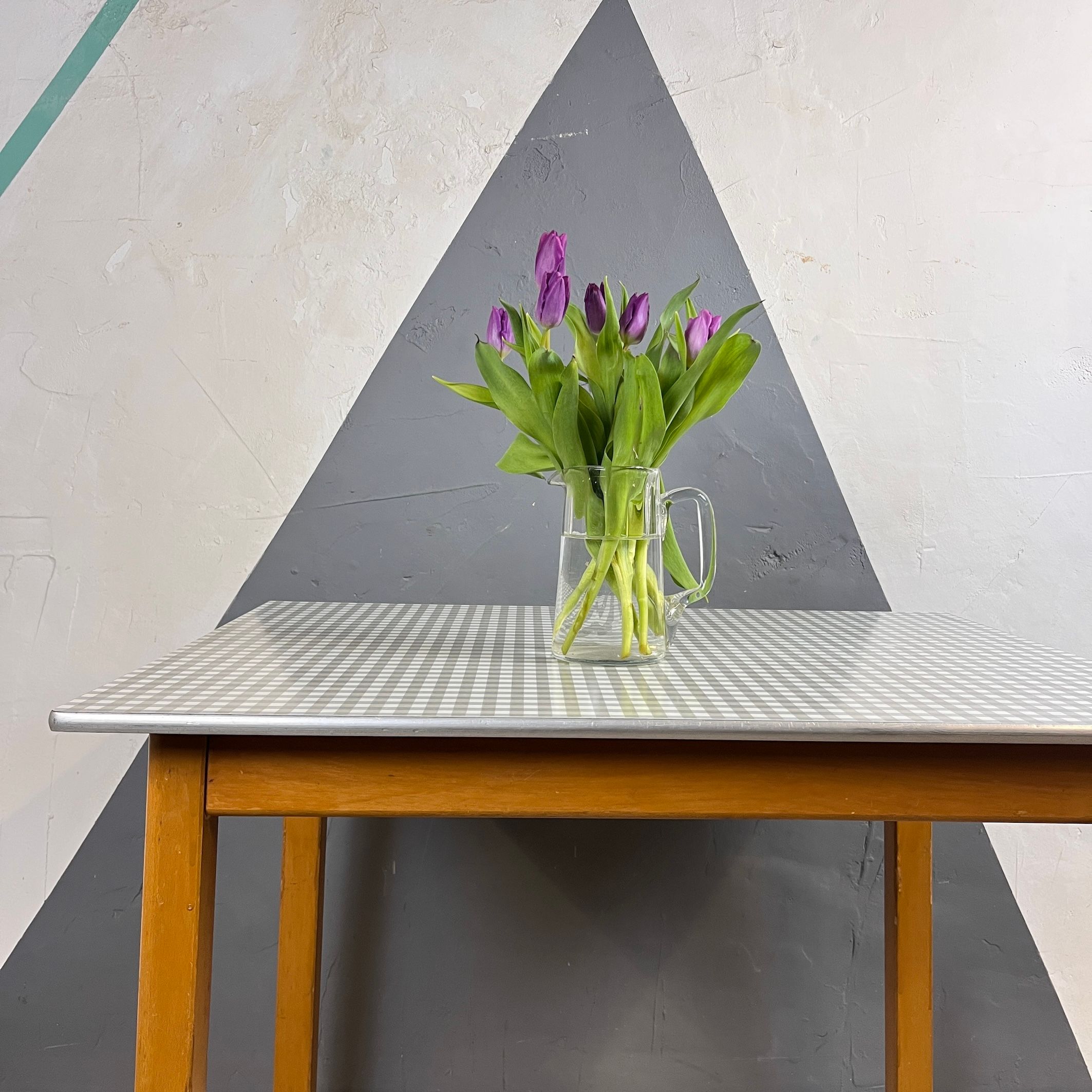 Mid Century Vintage Check Formica Table