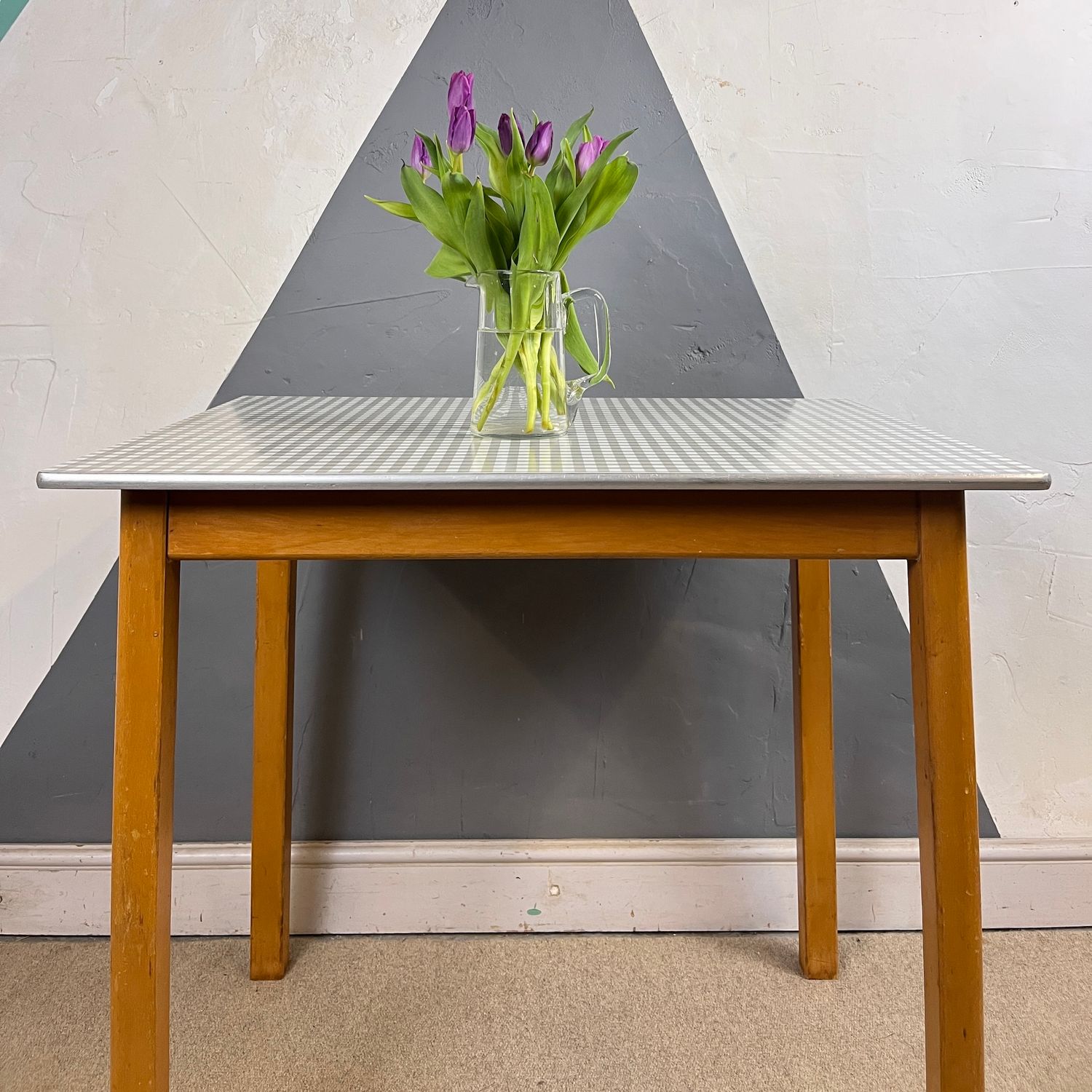 ​Mid Century Vintage Check Formica Table
