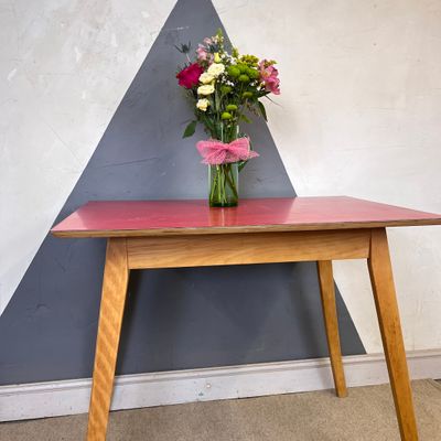 Vintage Red Formica Table Kitchen Dining