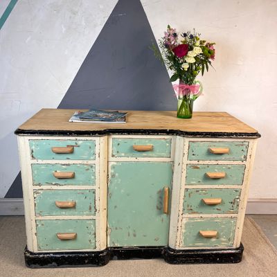​1930s Pine Painted Vintage Sideboard