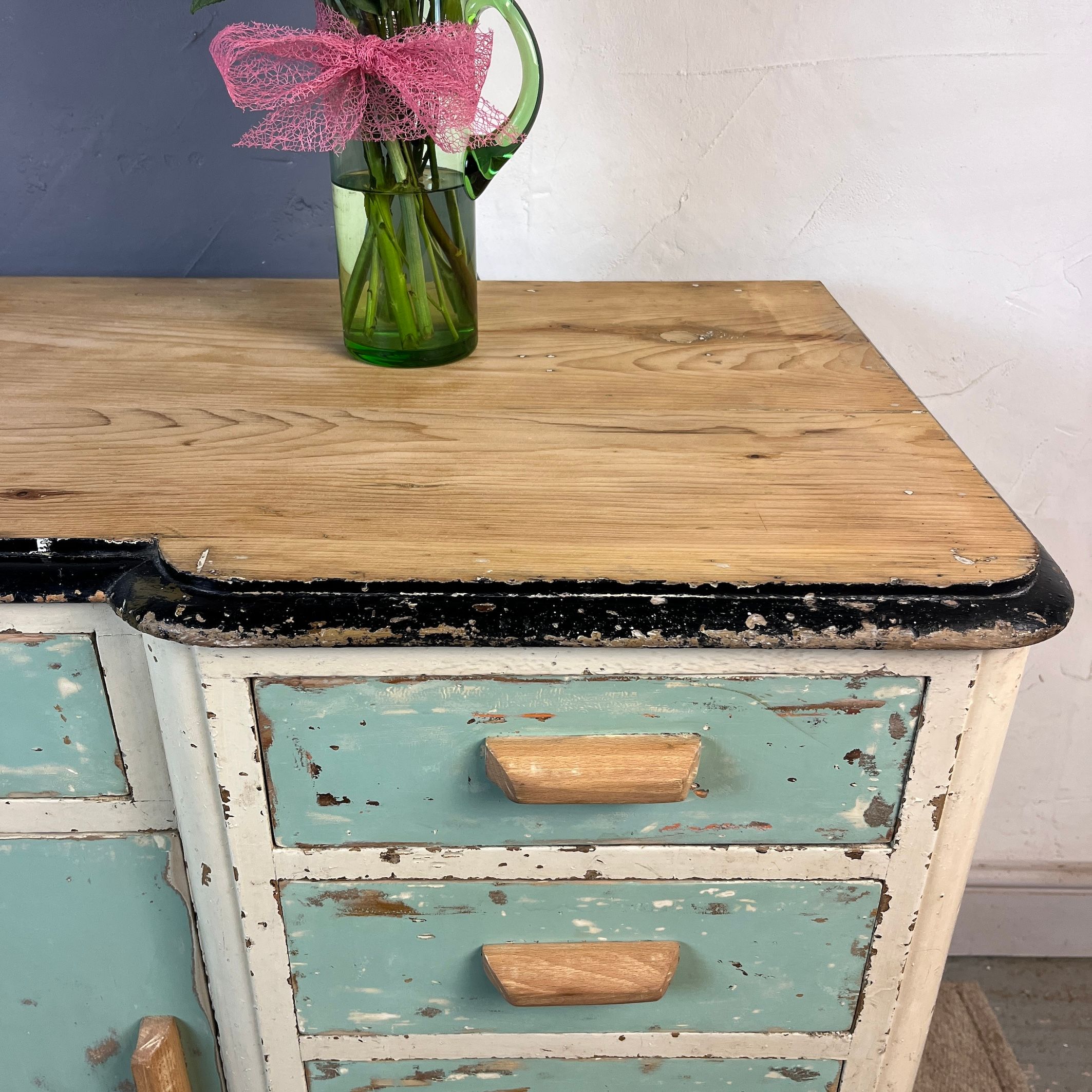 1930s Pine Painted Vintage Sideboard