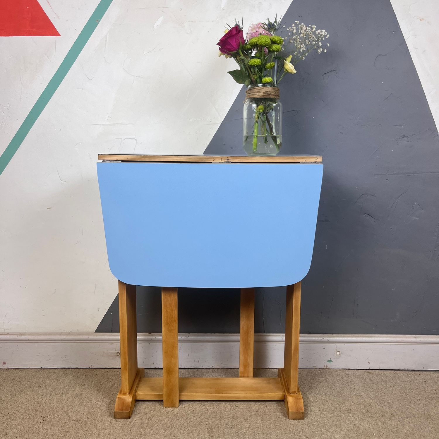 Blue Formica Kitchen Dining Table Mid Century Dining​​