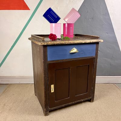 Victorian Painted Pine Sideboard Shop Fitting Counter Till Unit