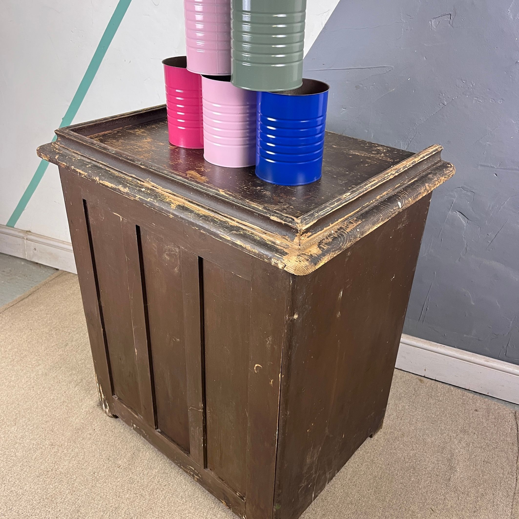 Victorian Painted Pine Sideboard Shop Fitting Counter Till Unit