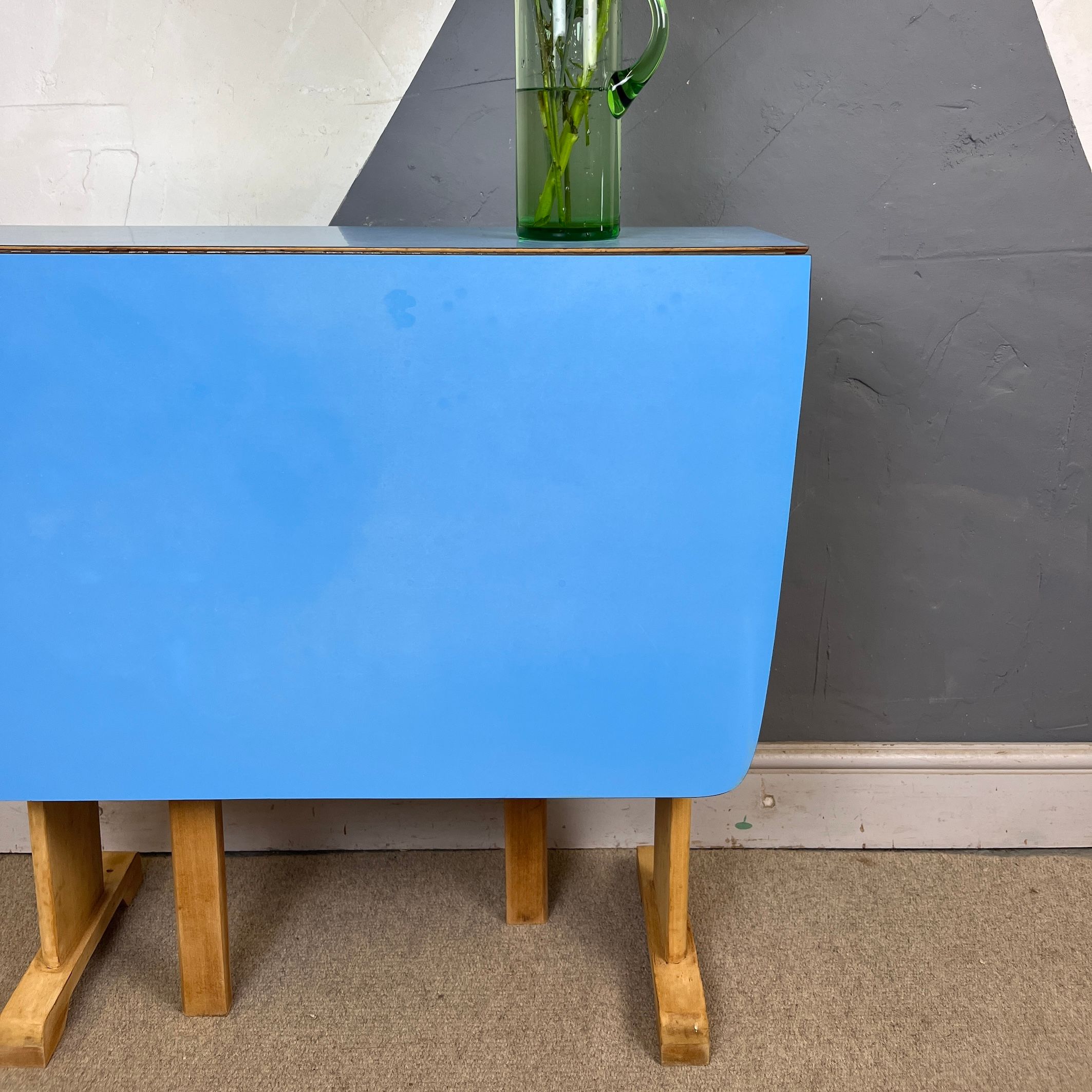 Blue Formica Kitchen Dining Table Mid Century Dining