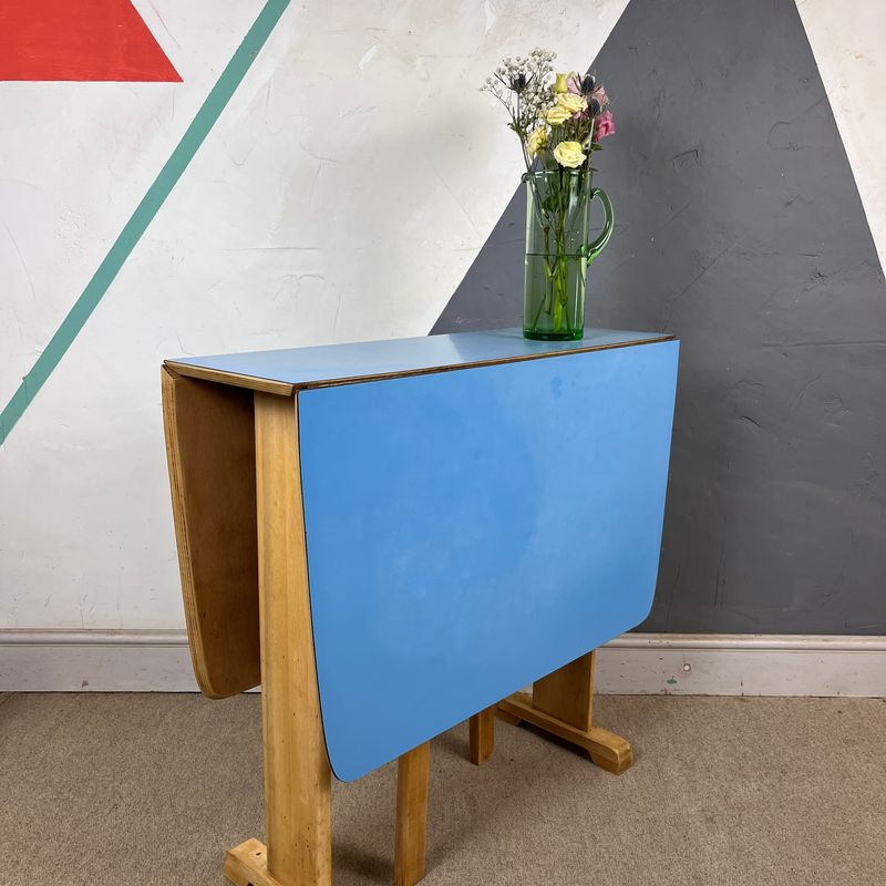 ​Blue Formica Kitchen Dining Table Mid Century Dining