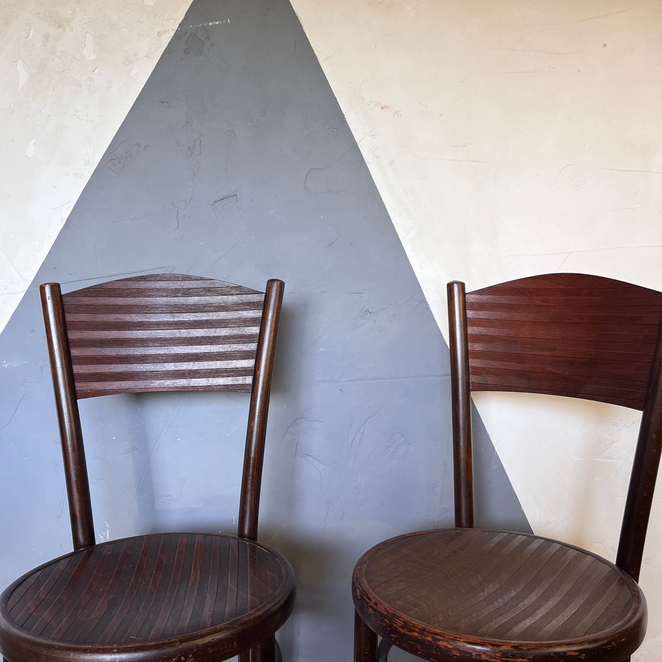 Vintage Bentwood Chair Thonet Fischel 1920s Patten Seat PAIR