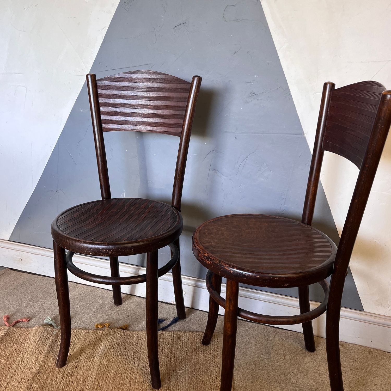 Vintage Bentwood Chair Thonet Fischel 1920s Patten Seat PAIR