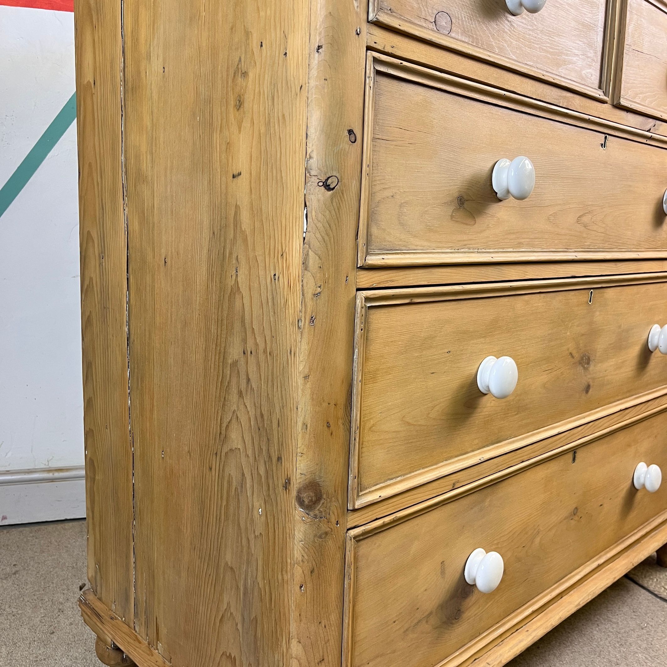 Antique Pine Chest of Drawers Farmhouse Bedroom Storage