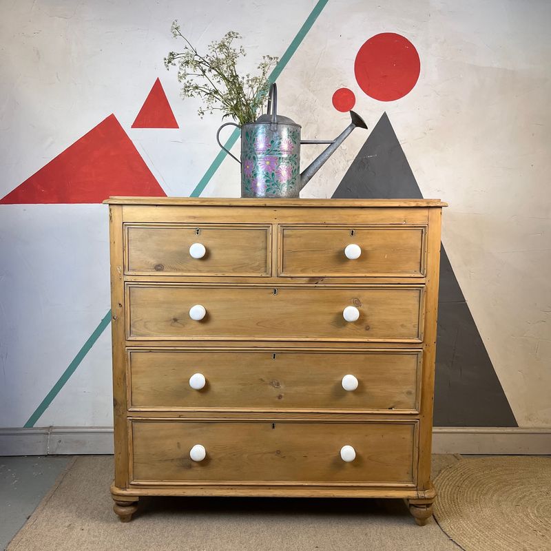 Antique Pine Chest of Drawers Farmhouse Bedroom Storage