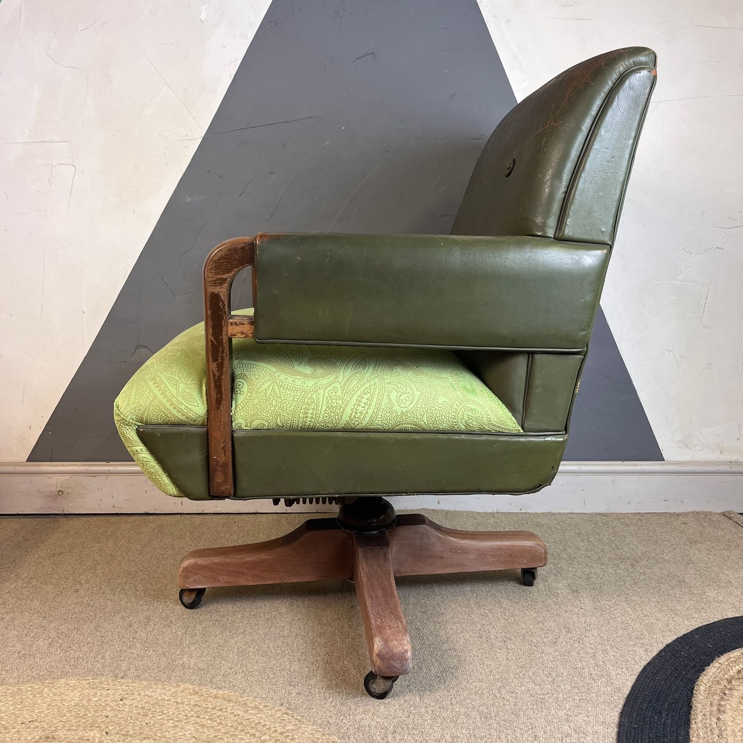 Vintage Office Chair Mid Century Modernist Swivelling Seat
