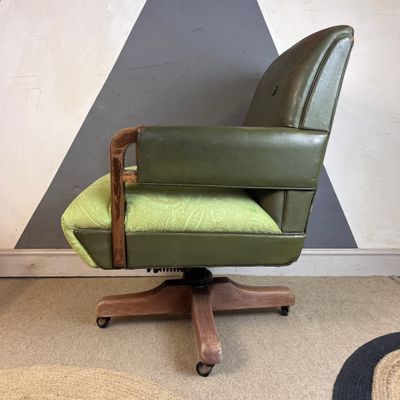 Vintage Office Chair Mid Century Modernist Swivelling Seat