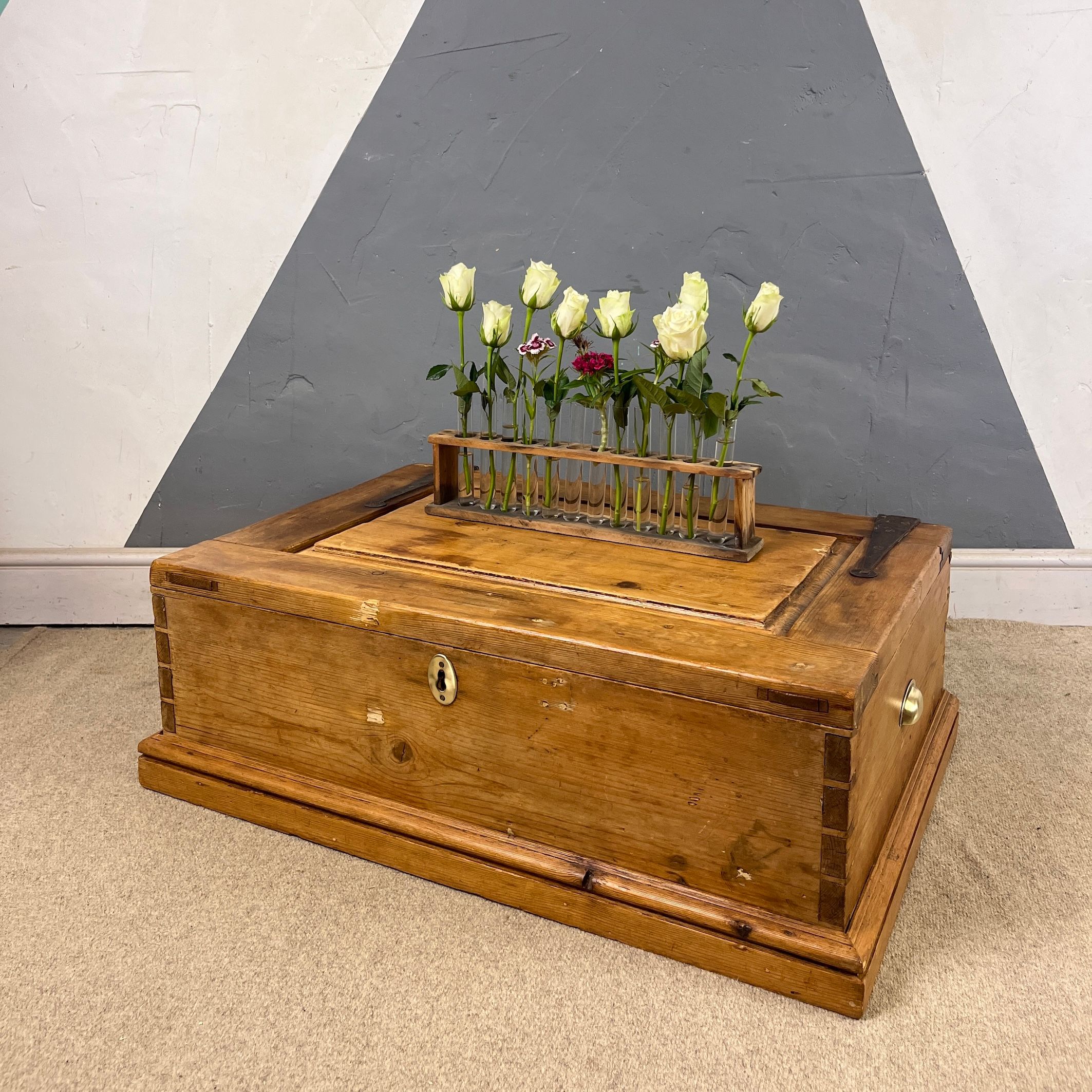 Antique Pine Chest Storage Box