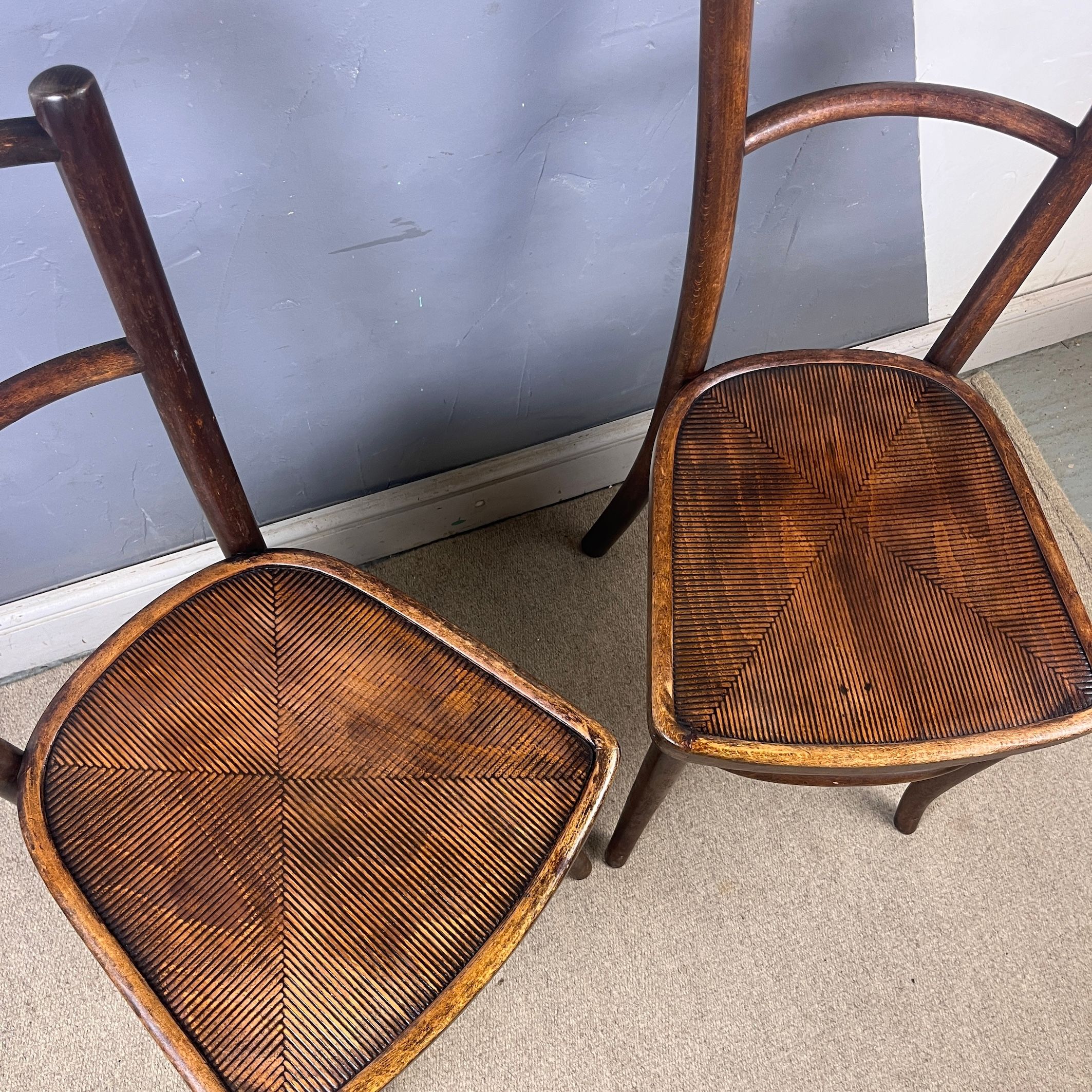 Bentwood Chair Thonet Fischel 1920s Patten Seat PAIR
