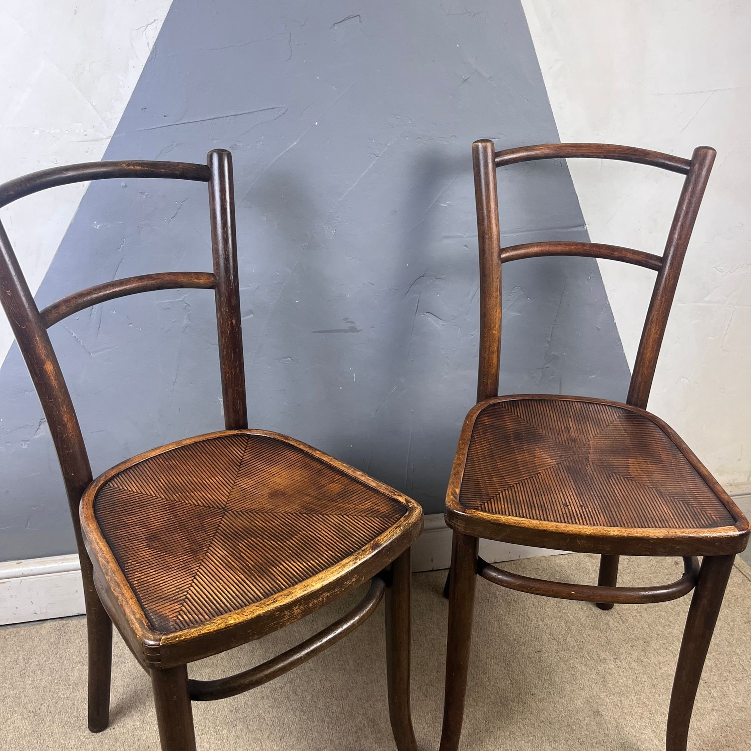 Bentwood Chair Thonet Fischel 1920s Patten Seat PAIR