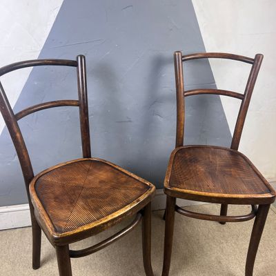 Bentwood Chair Thonet Fischel 1920s Patten Seat PAIR