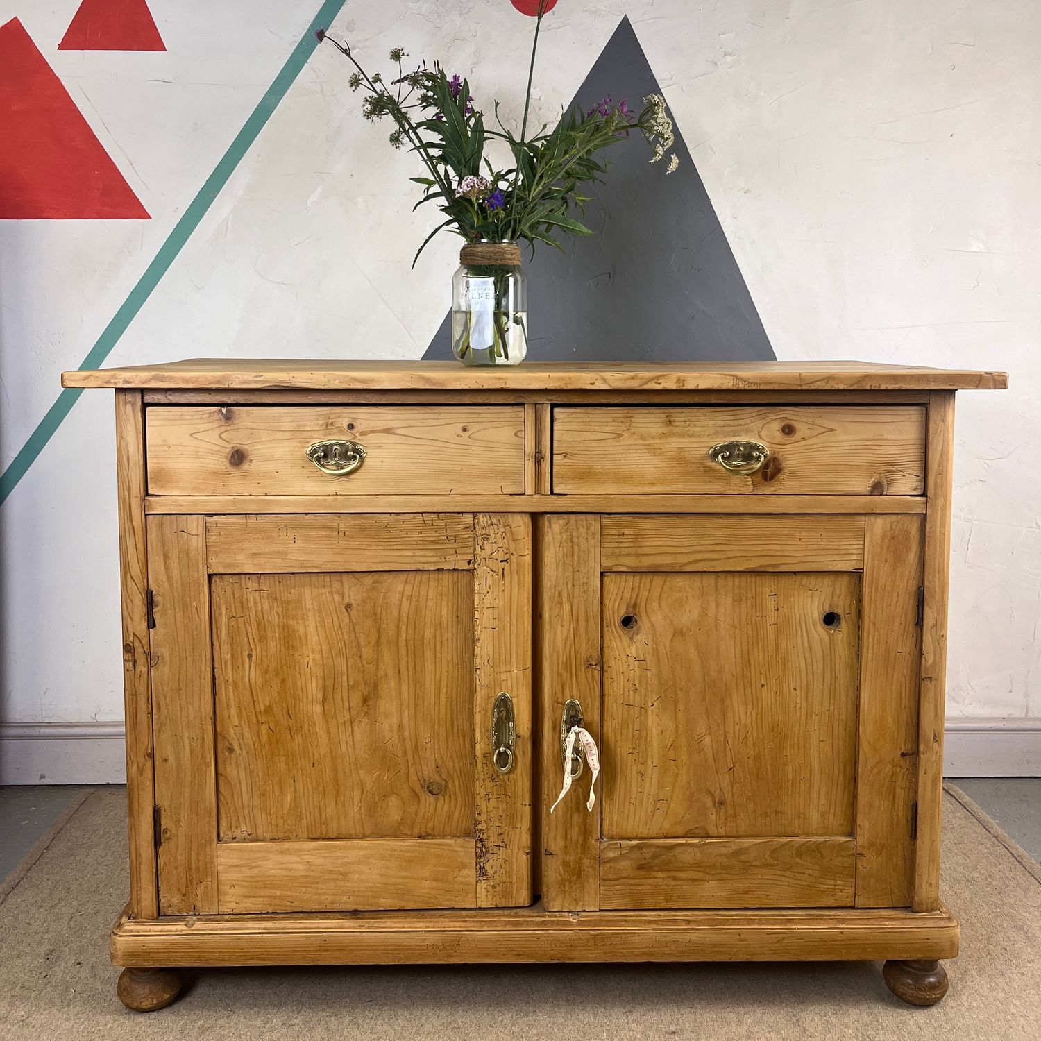 Large Victorian Pine Sideboard