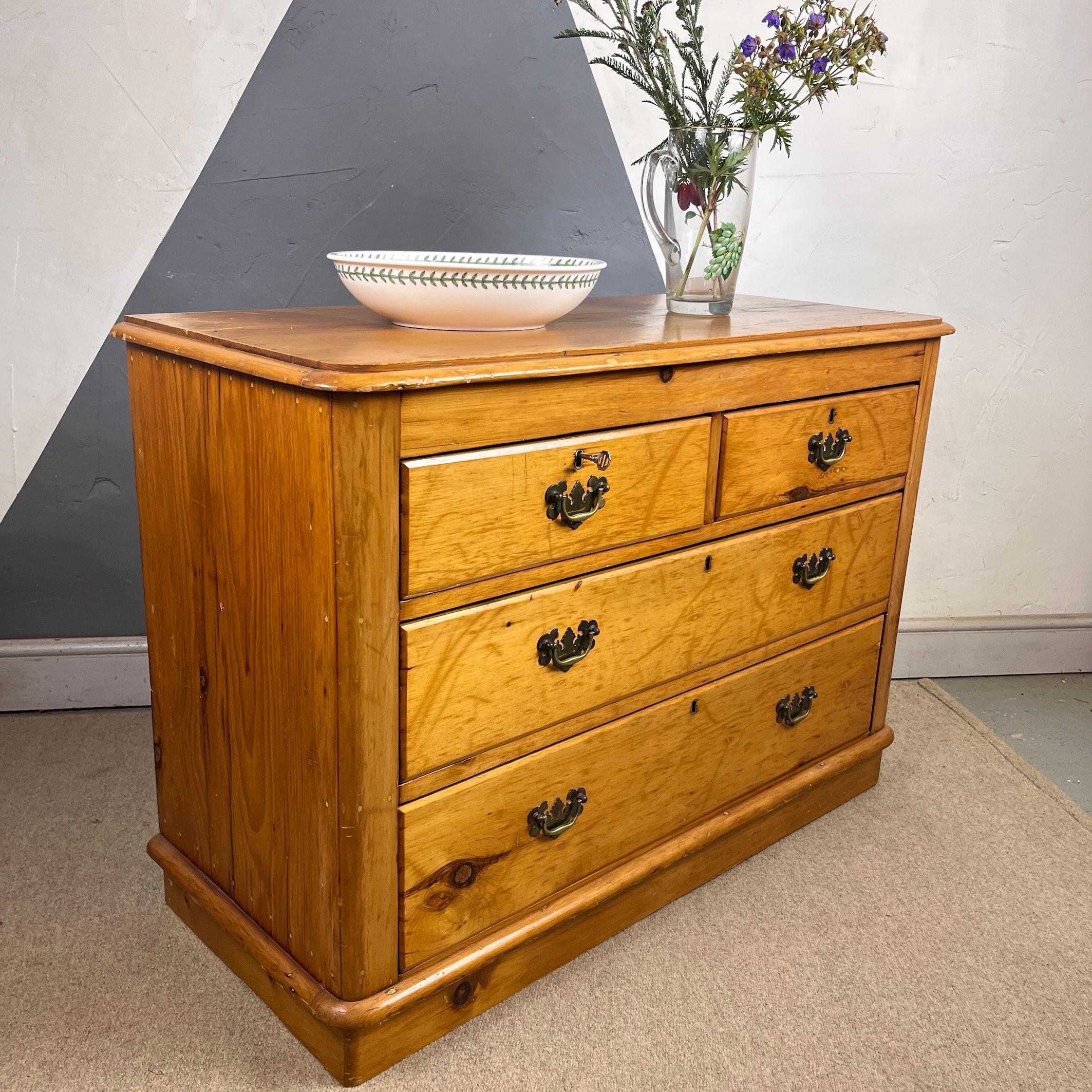 Antique Pine Victorian Chest Drawers