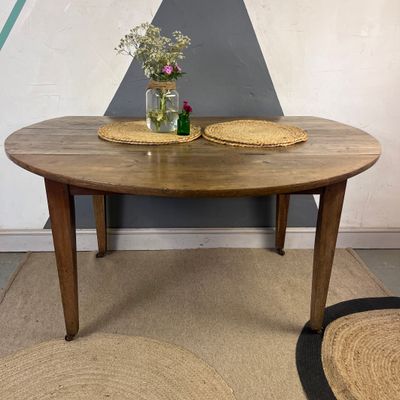 ​Antique Drop Leaf Round Oak Kitchen Dining Table ​Antique Drop Leaf Round Oak Kitchen Dining Table