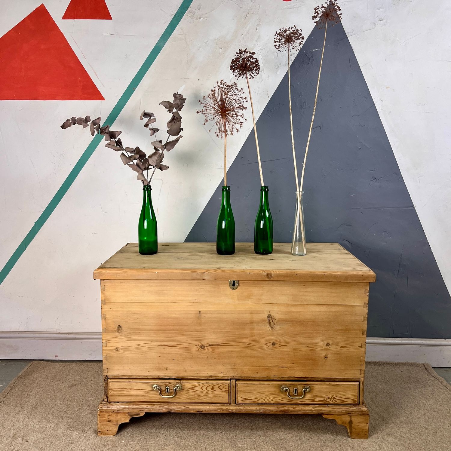 Rustic Pine Victorian Blanket Chest Box Rustic Pine Victorian Blanket Chest Box