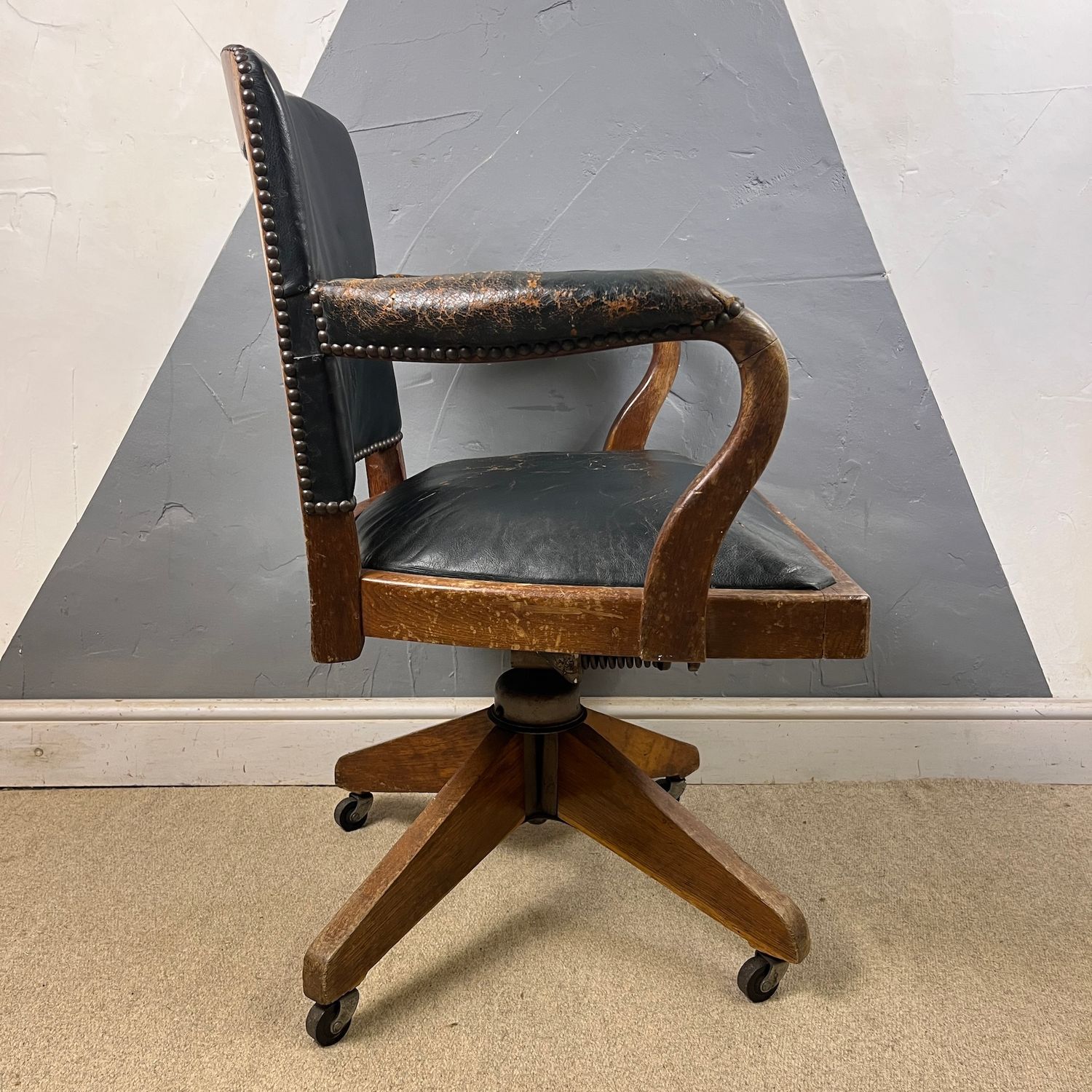 Victorian Leather Swivelling Office Chair