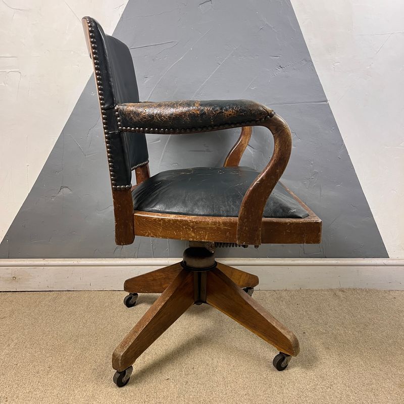 Victorian Leather Swivelling Office Chair