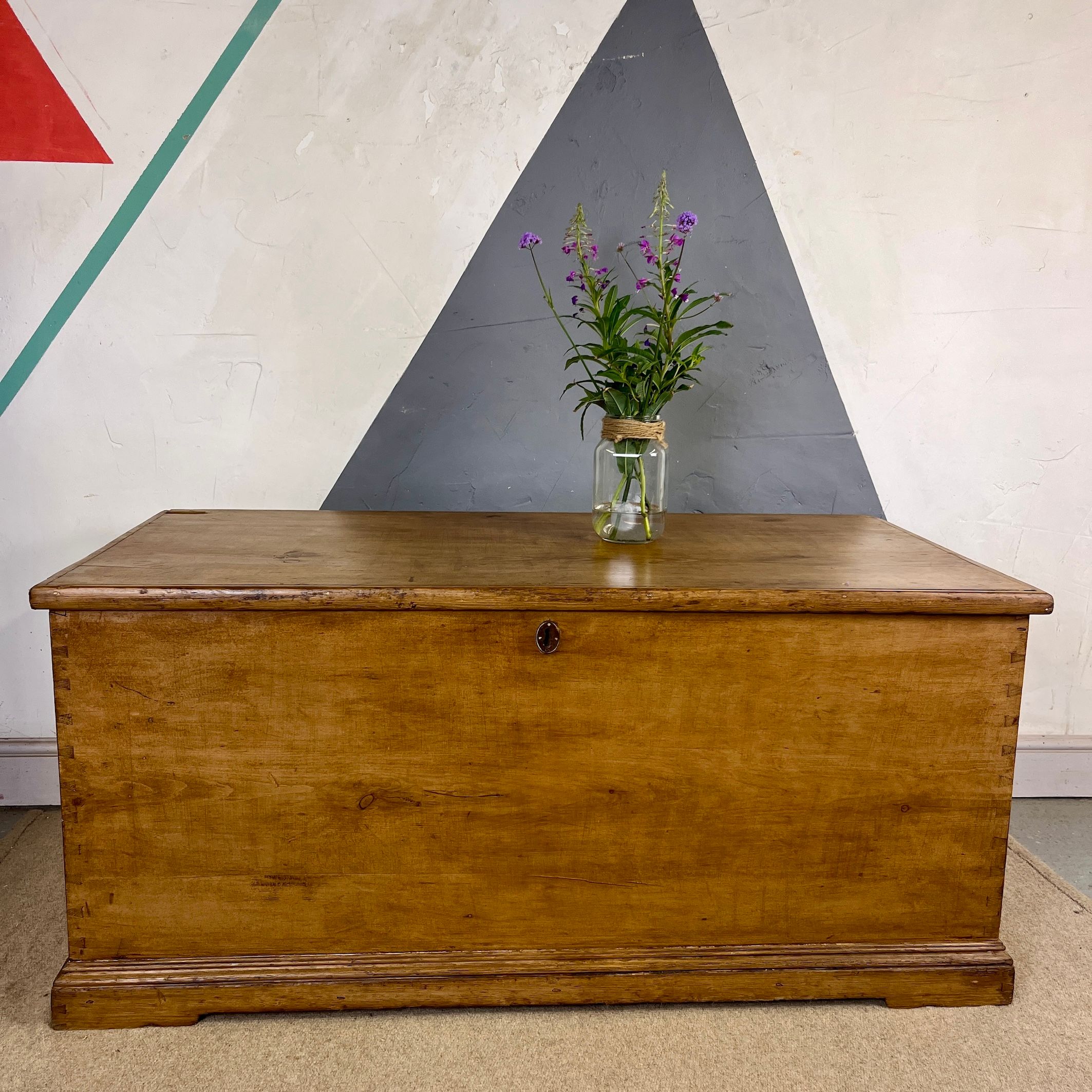 Antique Victorian Pine Blanket Chest