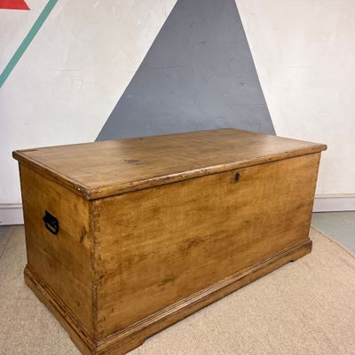 Antique Victorian Pine Blanket Chest