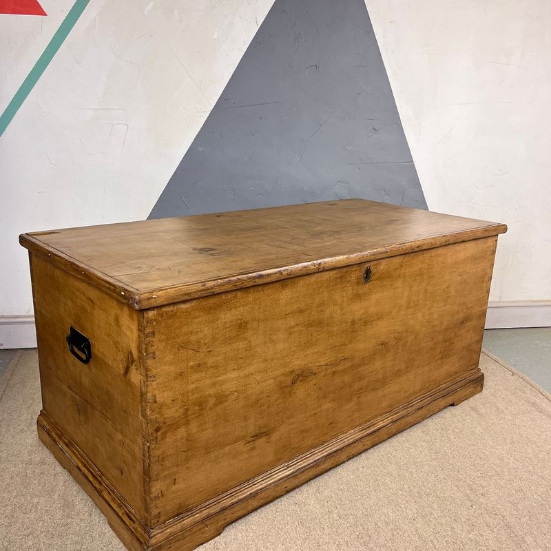 Antique Victorian Pine Blanket Chest