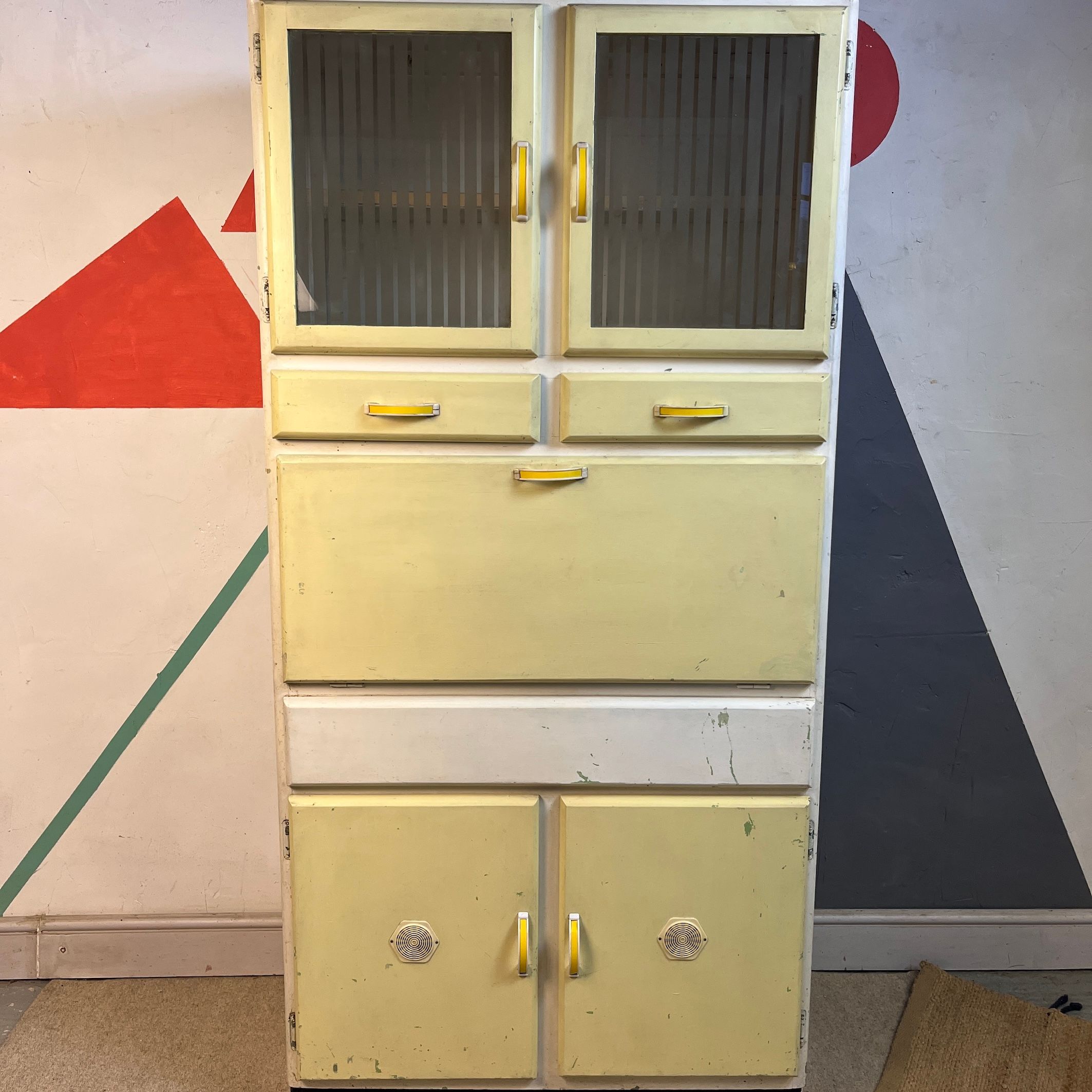 ​Vintage Yellow Mid Century Kitchen Larder Cupboard