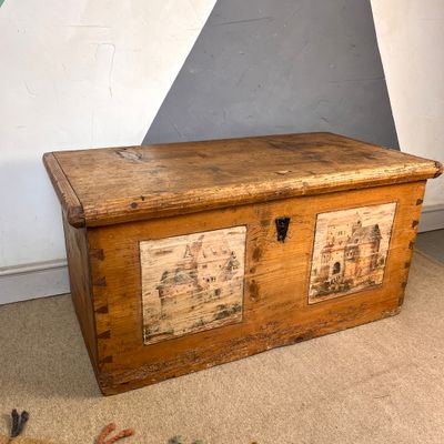 Large Pine Antique Dutch Chest Coffee Table