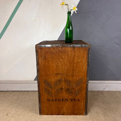 Vintage Wooden Tea Chest India Crate Storage Side Table