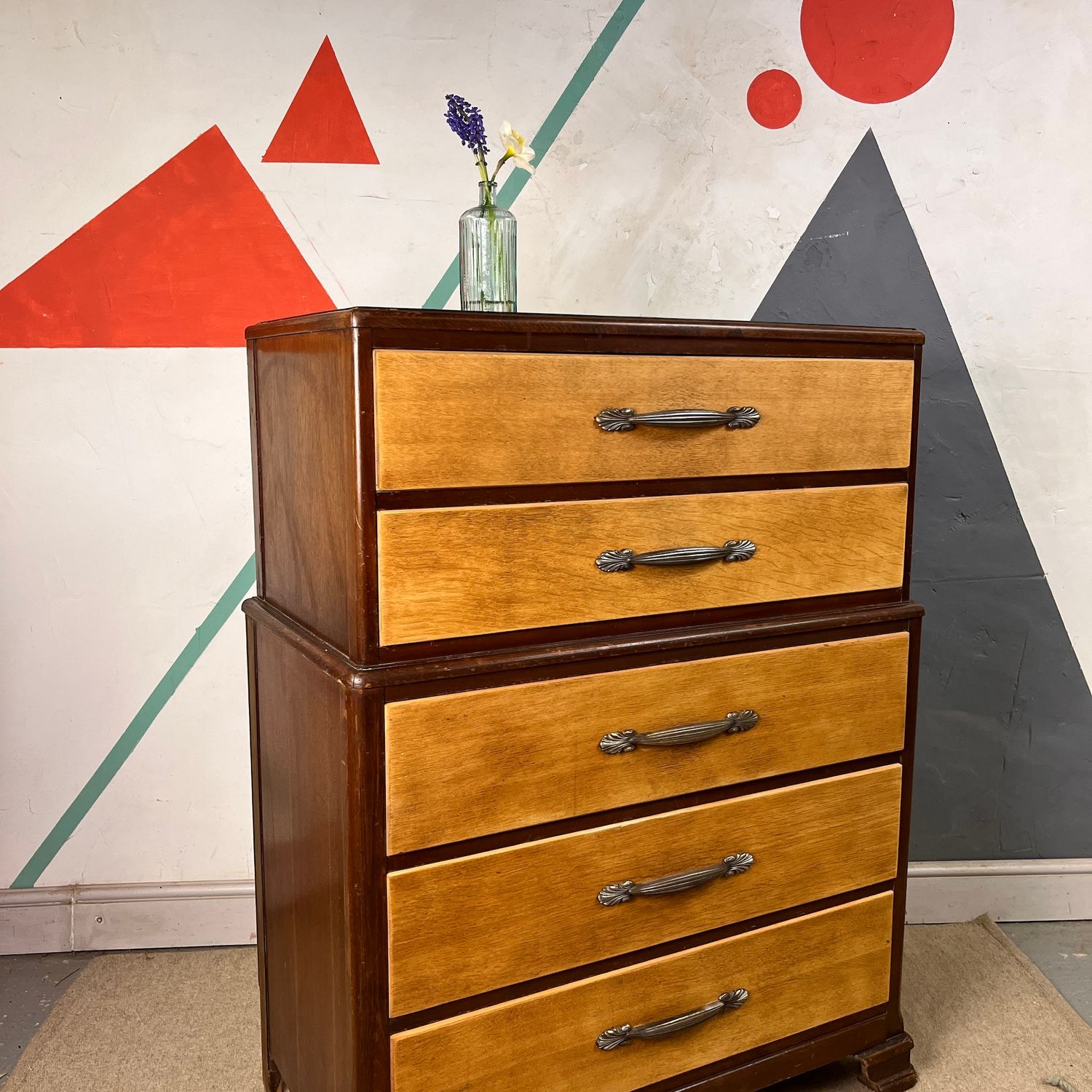 Lebus Vintage Art Deco 1930s Storage Drawers Mid Century Furniture