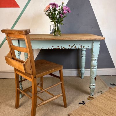 Rustic Pine Victorian Farmhouse Kitchen Dining Table Blue Rustic Pine Victorian Farmhouse Kitchen Dining Table Blue
