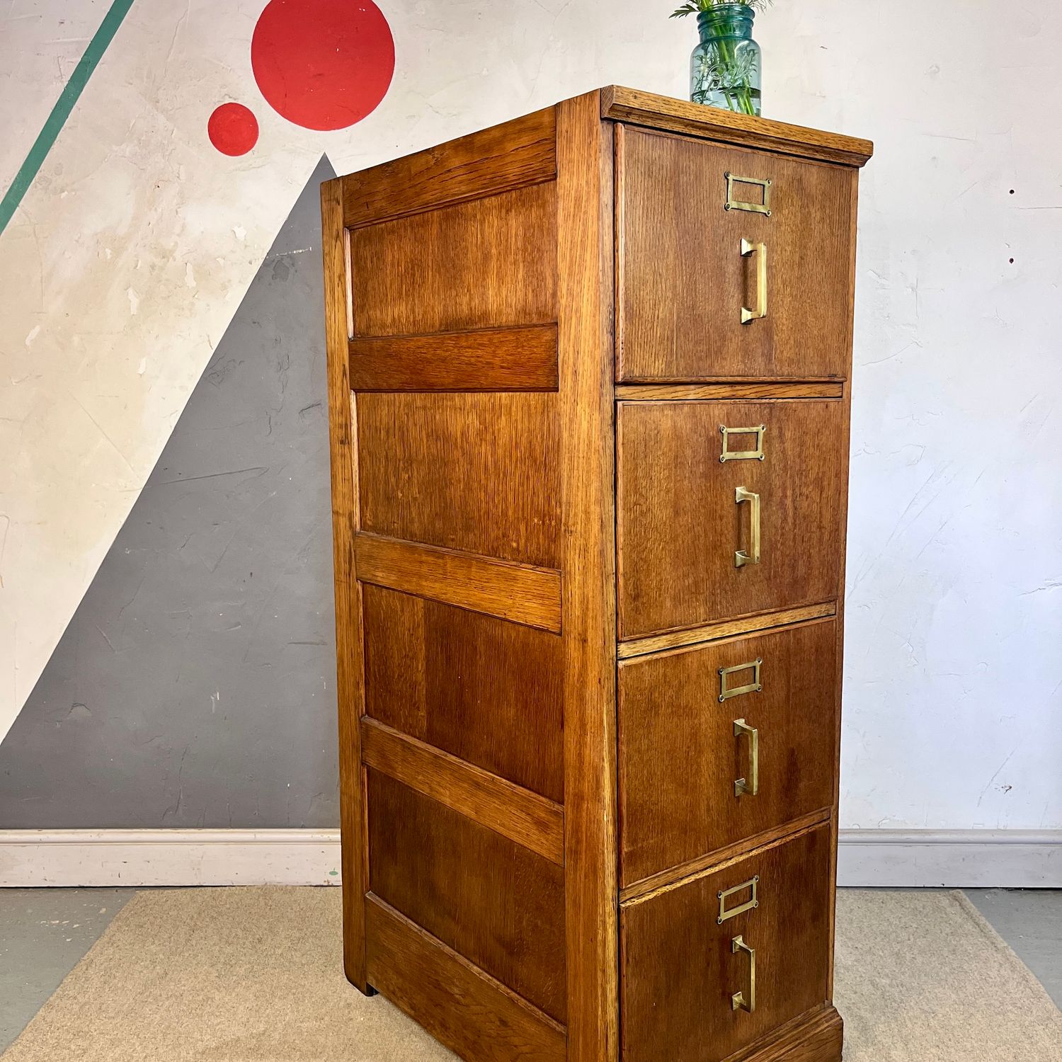 Early Mid century Oak Office Filing Drawers
