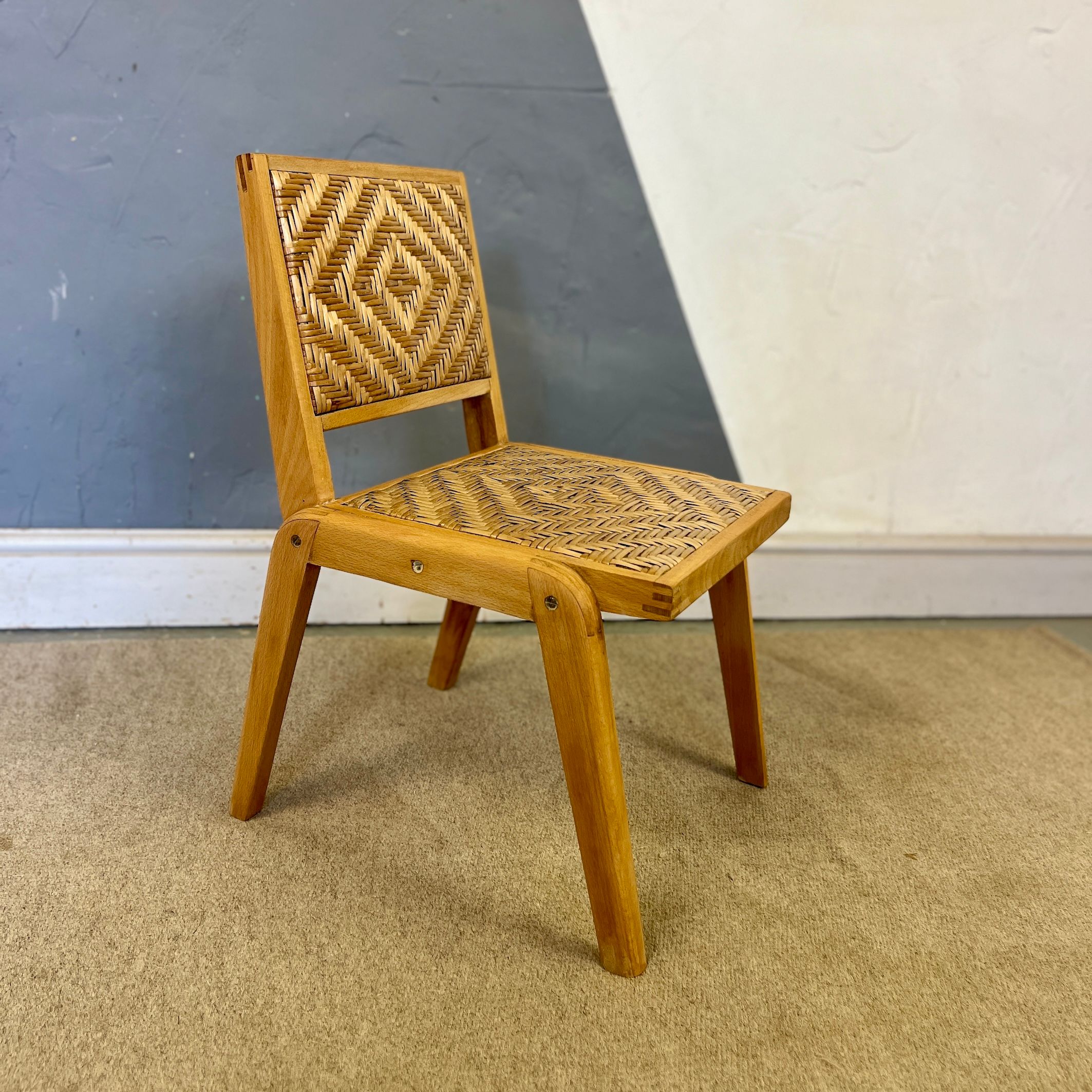 ​Mid Century Cane Wicker  Children's Boho Chair