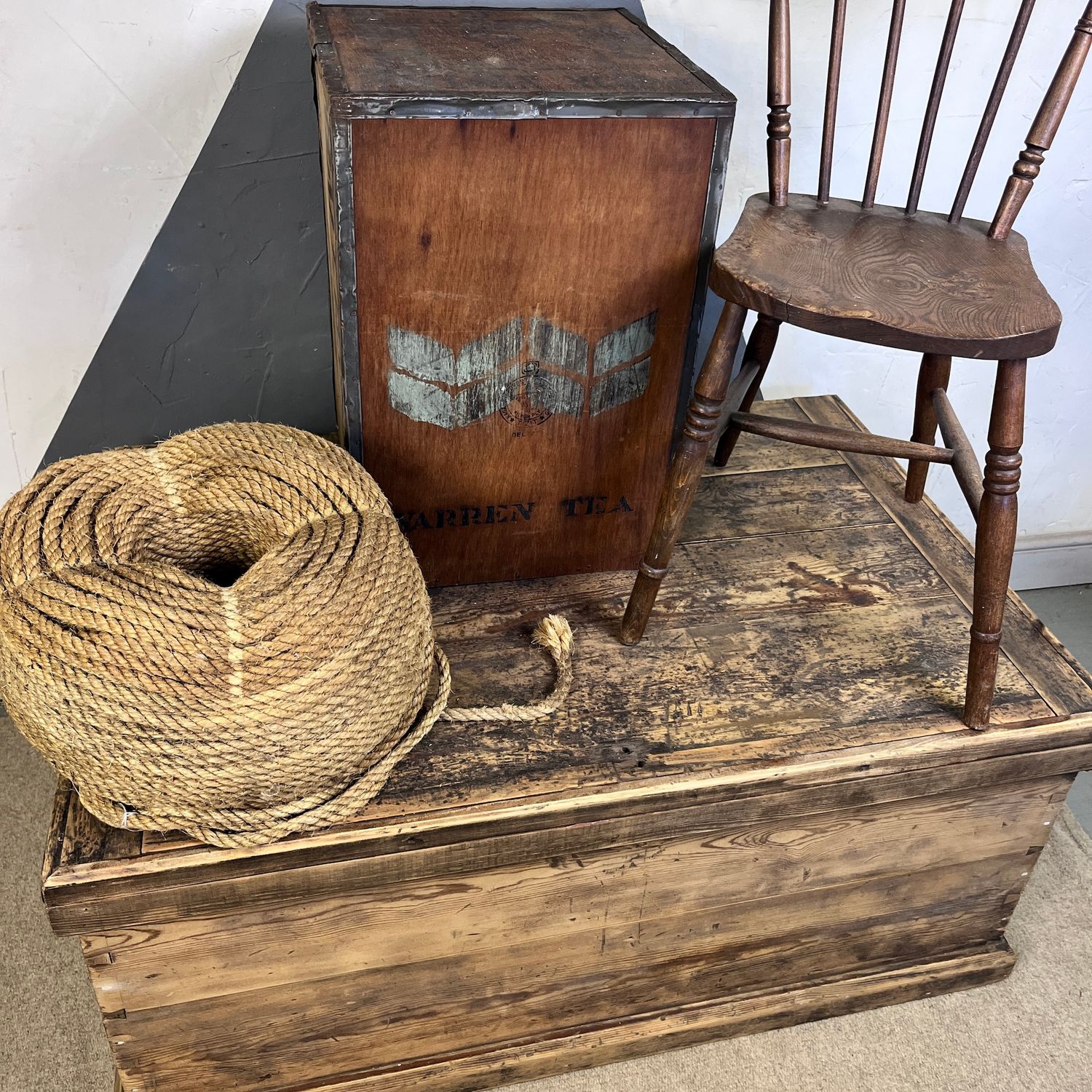 ​Large Vintage Pine Chest Coffee Table