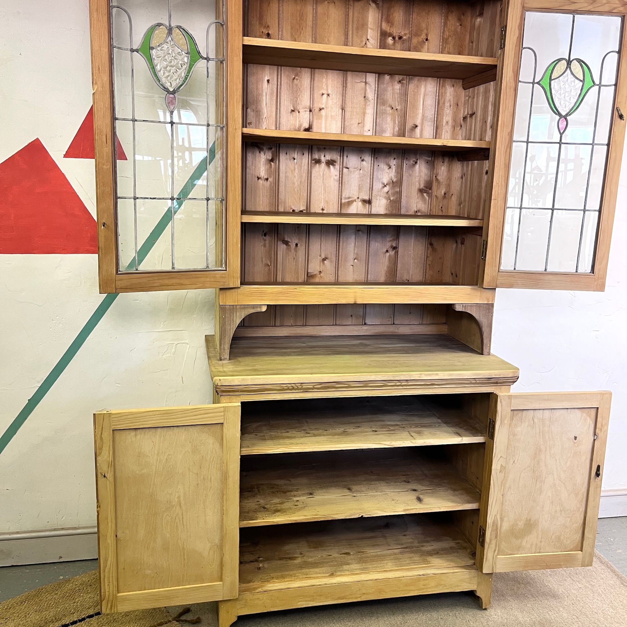 ​Antique Pine Display Cabinet