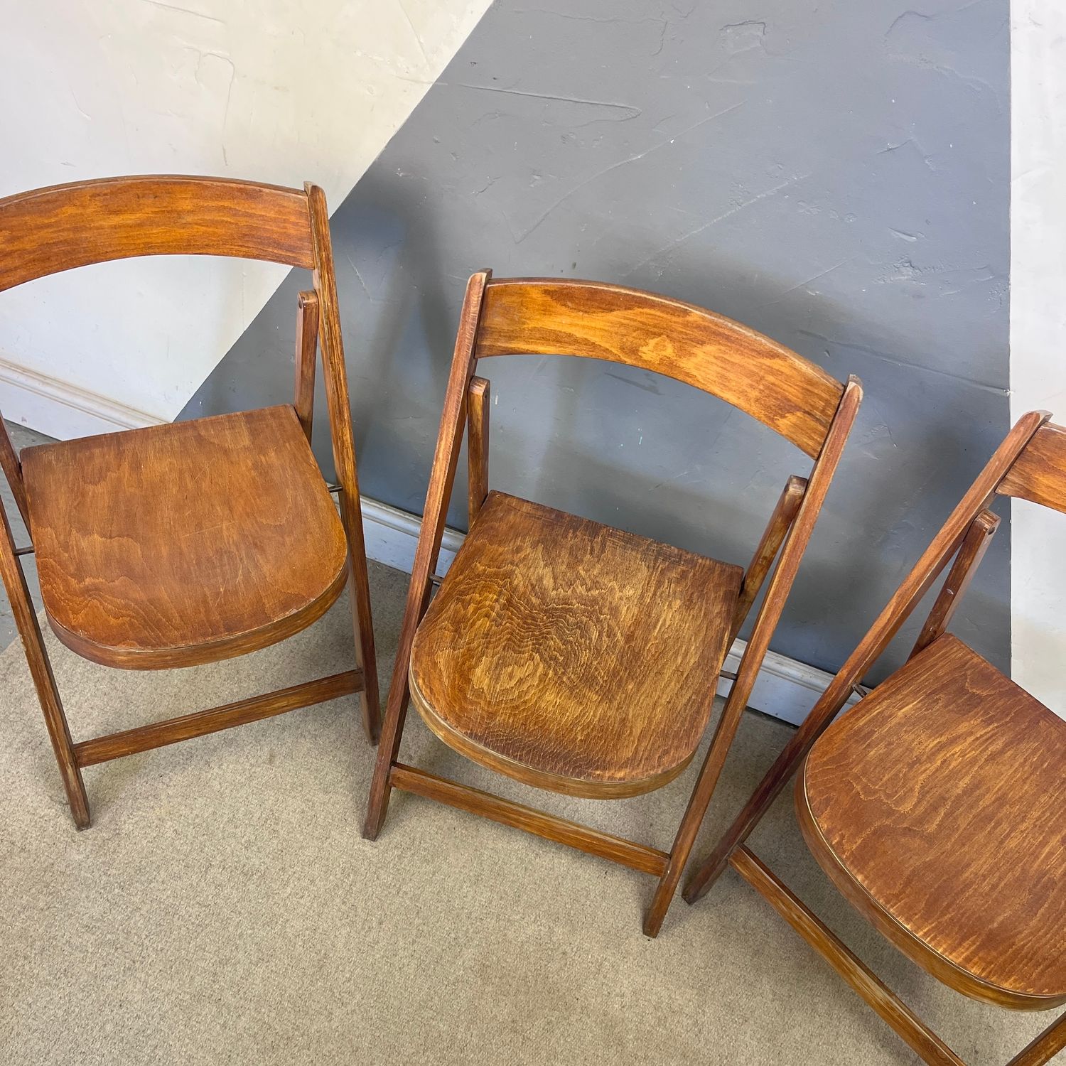 Stor 1940s Folding bentwood Chairs