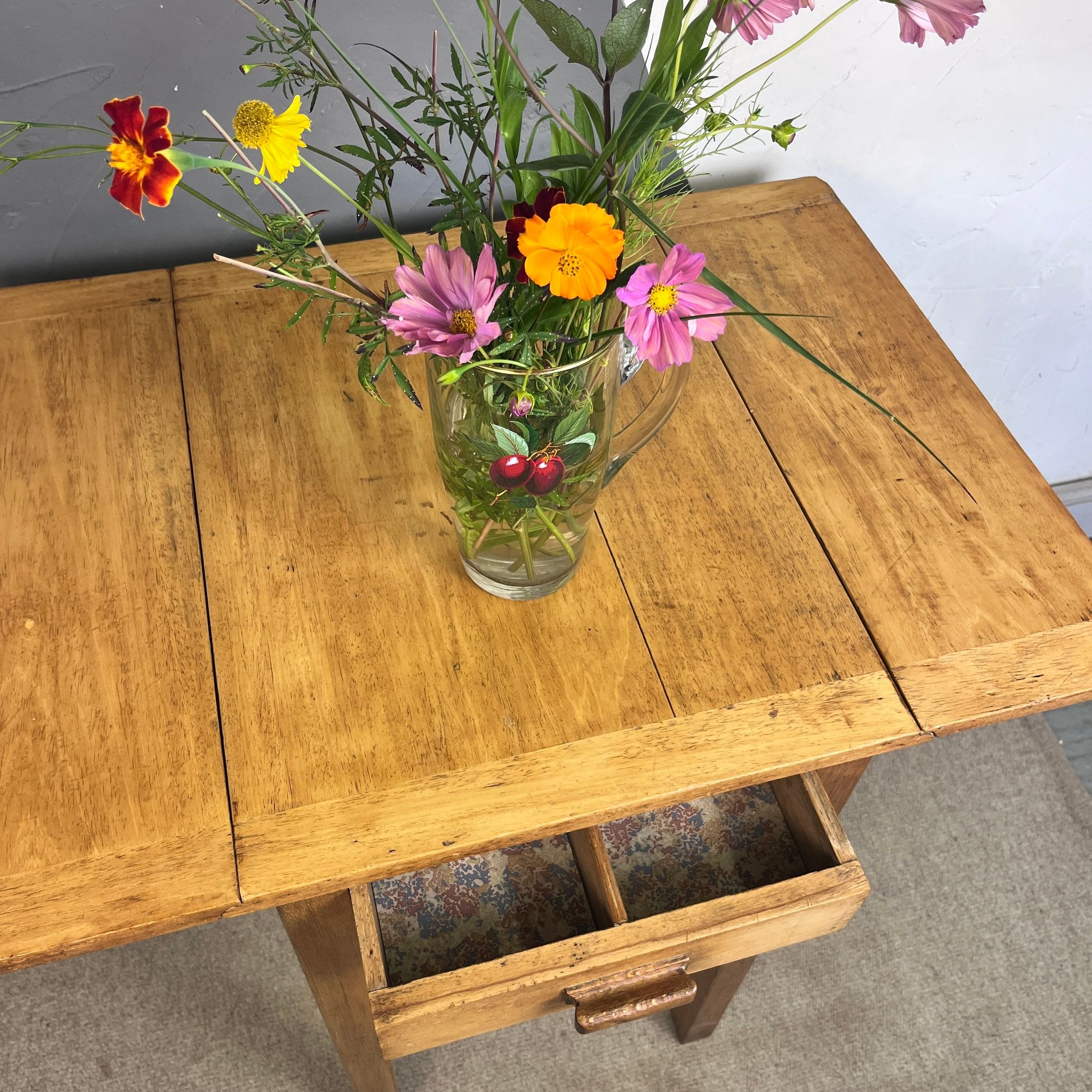 Mid Century Folding Wooden Kitchen Dining Table
